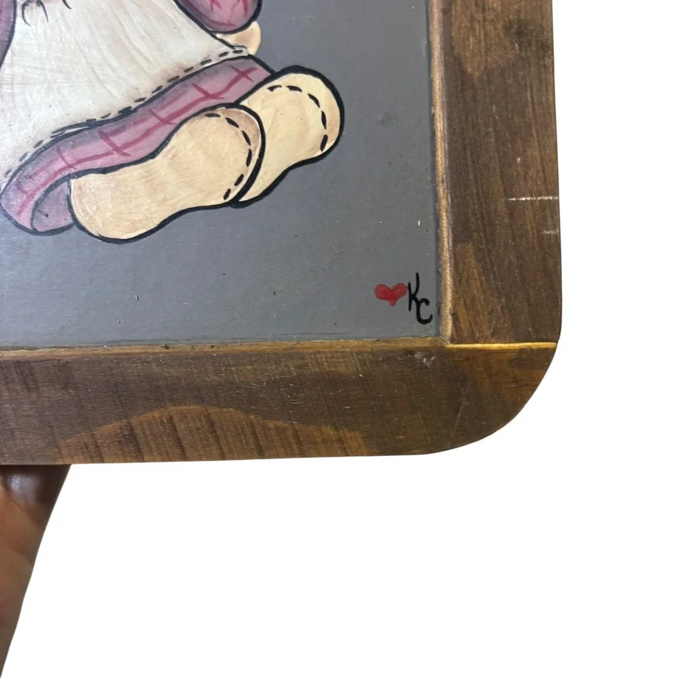 Handmade Folk Art Plaque Together is The Nicest Place To Be Sitting Dolls
